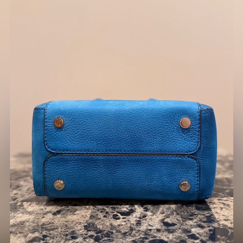 Henri Bendel Nubuck Teal Satchel - Luxe Edition 💎RARE💎 - Picture 6 of 13